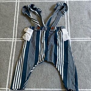 Jessica Simpson Baby Girls 3/6 M Navy Striped Romper